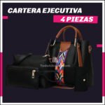 Negro-Cartera 4 Piezas