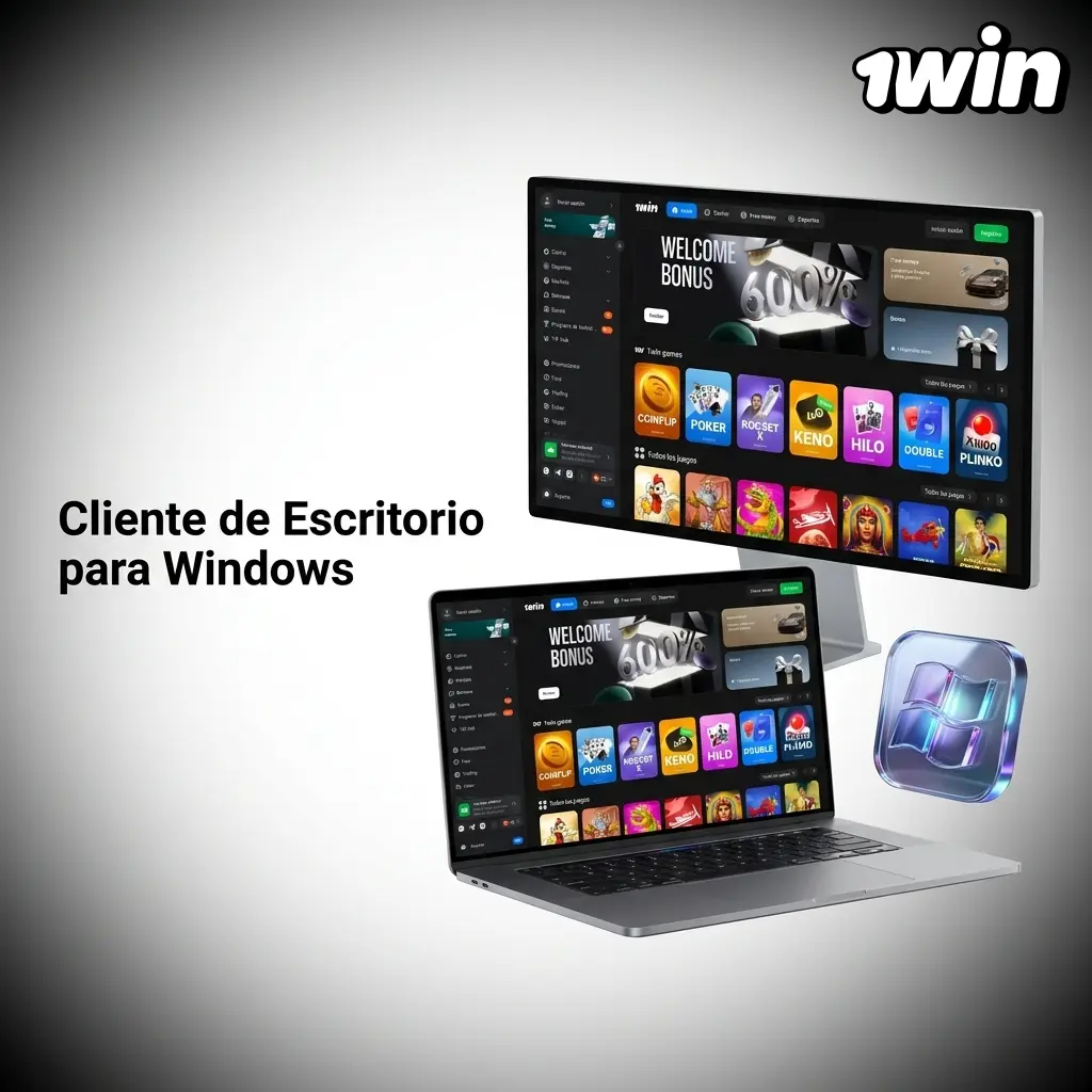 Cliente de escritorio para Windows mostrando interfaz de aplicación instalada en computador con sistema operativo Windows