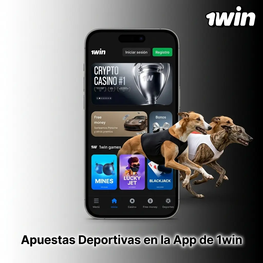 Pantalla de la app 1win con opciones de apuestas deportivas disponibles para usuarios en Colombia