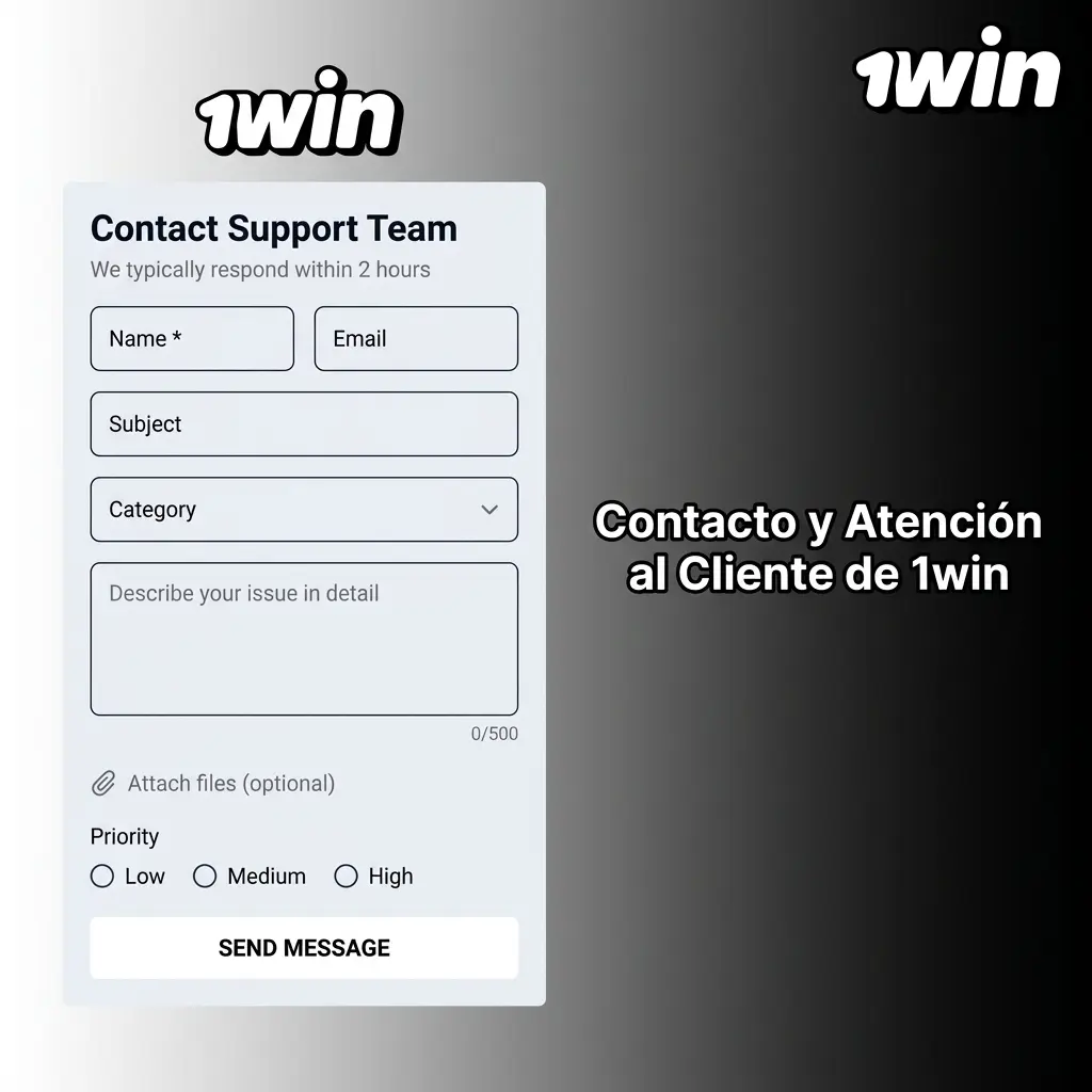 Servicio de atención al cliente de 1win con opciones de contacto por chat en vivo, correo electrónico y redes sociales