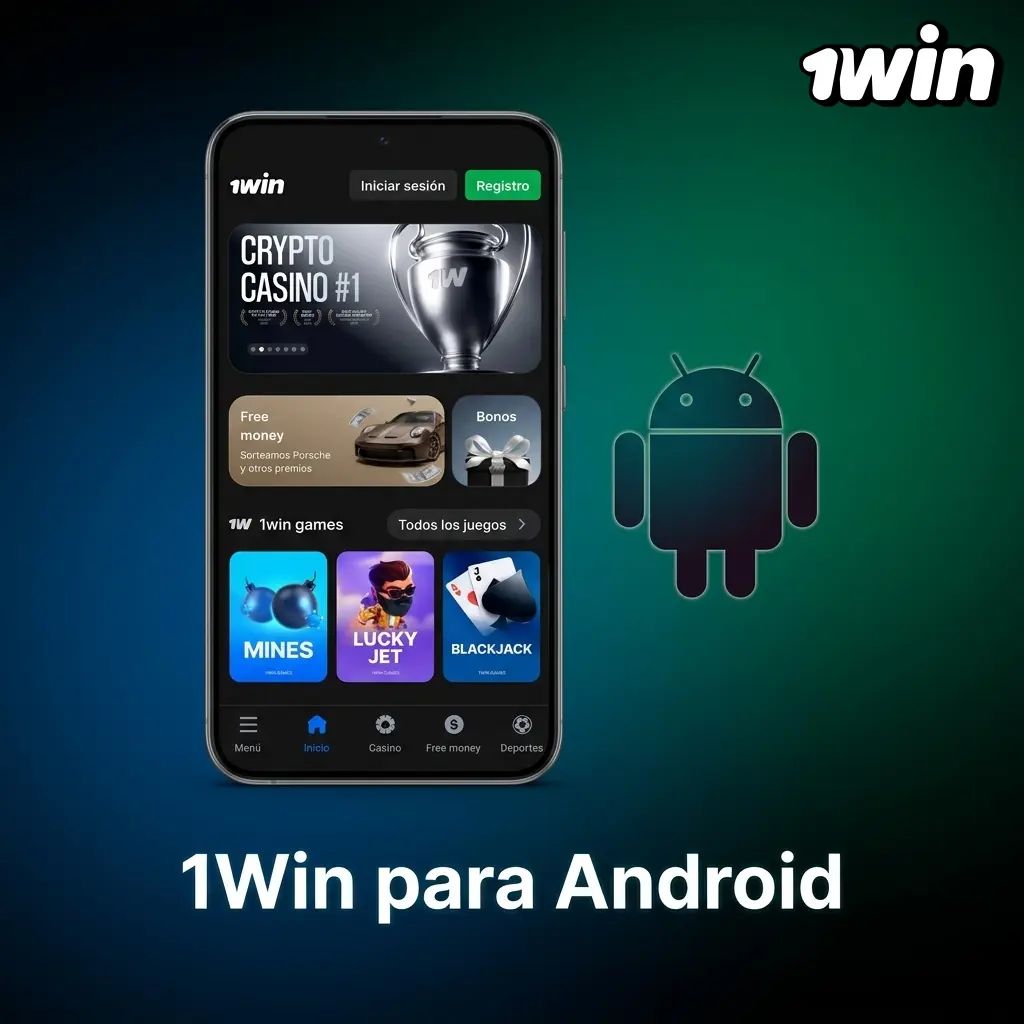 Descarga del APK de 1Win para Android desde el sitio oficial, compatible con Android 5.0 o superior